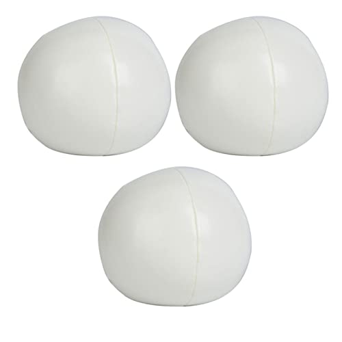 CHEOTIME Thud Jonglier Bälle Set, 3 PCs PU Jonglierkugelausrüstung für Anfänger und Profis rote tragbare Requisiten (Weiß) von CHEOTIME