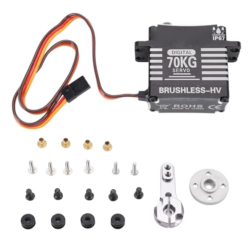 CHEOTIME bürstenloser Servo High Drehmoment RC Servo Motor Digital Edelstahl Zahnrad programmierbar 8,4 V kompatibel mit 1/7, 1/8, 1/10 RC Car 70 kg von CHEOTIME