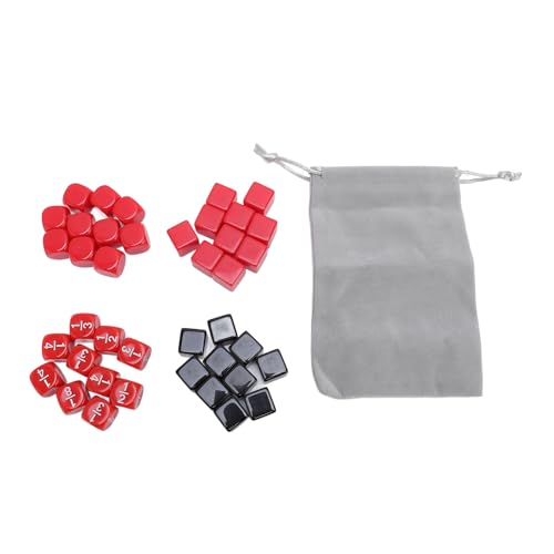 Cheotime 40pcs 6 -Sided Dice Mixed Set, 16mm Classic Game Dice enthält Aufbewahrungstasche für Brettspiele, Mathematikspiele und Bildung von CHEOTIME