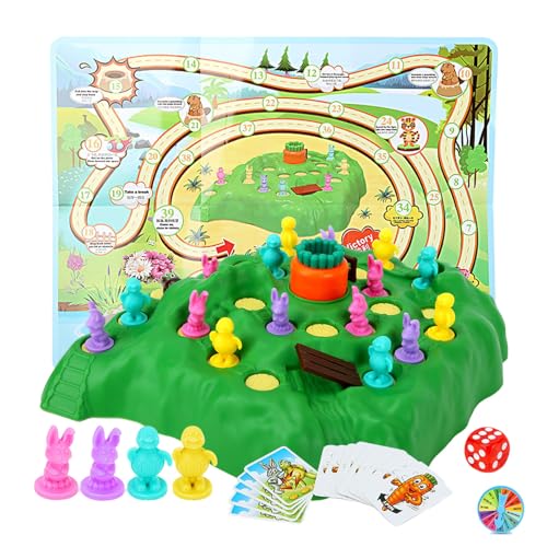 Cheotime Tortoise Bunny Trap Strategiespiel mit Würfel und Karten Bildung Interaktives Familienspiel Brettspiel für Kinder logisch Denken Gruppenspiele von CHEOTIME