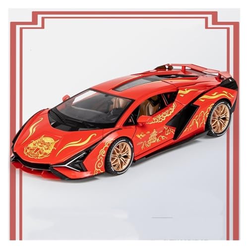 CHEWYZ Exquisites Automodell for 1:18 SINA Legierung Diecast Metall Sportwagen Modell Sound Licht Sammlung Chinesischen Stil Geschenk (Größe : Red) von CHEWYZ