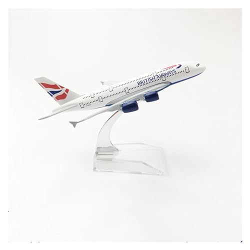 CHEWYZ Für Airbus A320 A330 A350 A380 Boeing Flugzeuge Flugzeug Modell Diecast Spielzeug Airliner Modell Kinder Geschenk 16CM (Size : British Airways A380) von CHEWYZ