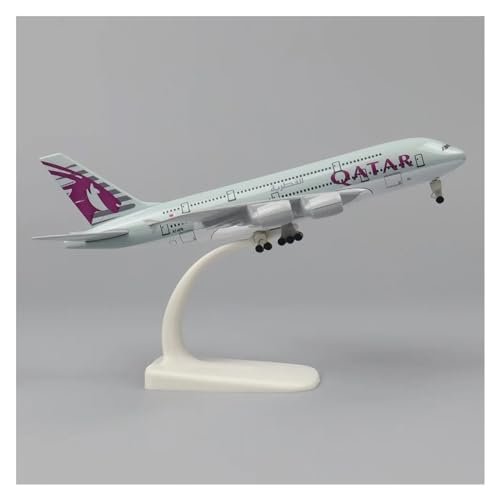 Für British Airways A380-Flugzeuge, 20 cm, 1:400, Metallsimulation, Legierungsmaterial, Luftfahrtsimulation, Geschenk (Size : Qatar) von CHEWYZ