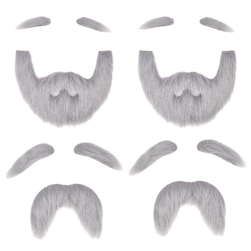 CHGCRAFT 4 Sätze 2 Stil Selbstklebender Falscher Halloween Bart DIY Selbstklebende Augenbrauen und Bärte für Cosplay Kostüm Zubehör Festival Party, Dunkelgrau CHGCRAFT 4 Sätze 2 Stil Selbstklebender Falscher Halloween Bart DIY Selbstklebende Augenbrauen und Bärte für Cosplay Kostüm Zubehör Festival Party, Dunkelgrau von CHGCRAFT