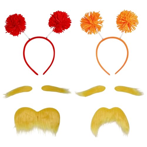 CHGCRAFT 4 Sätze Gelber Selbstklebender Falscher Bart Rote und Orange Pom Pom Stirnbänder DIY Selbstklebende Augenbrauen und Bärte für Cosplay Kostüm Zubehör Festival Party CHGCRAFT 4 Sätze Gelber Selbstklebender Falscher Bart Rote und Orange Pom Pom Stirnbänder DIY Selbstklebende Augenbrauen und Bärte für Cosplay Kostüm Zubehör Festival Party von CHGCRAFT