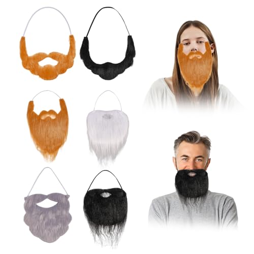 CHGCRAFT 6 Stück Halloween Falsches Bärte Kostüm Faserbart für Cosplay Kostüm Requisiten Zubehör Lustige Gesichtsbehaarung Zubehör mit verstellbarem Gummiseil für Männer Party Cosplay Zubehör CHGCRAFT 6 Stück Halloween Falsches Bärte Kostüm Faserbart für Cosplay Kostüm Requisiten Zubehör Lustige Gesichtsbehaarung Zubehör mit verstellbarem Gummiseil für Männer Party Cosplay Zubehör von CHGCRAFT