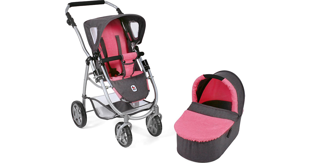 Kombi-Puppenwagen Emotion 2 in 1, Melange anthrazit-pink pink/anthrazit Kombi-Puppenwagen Emotion 2 in 1, Melange anthrazit-pink pink/anthrazit von CHIC 2000