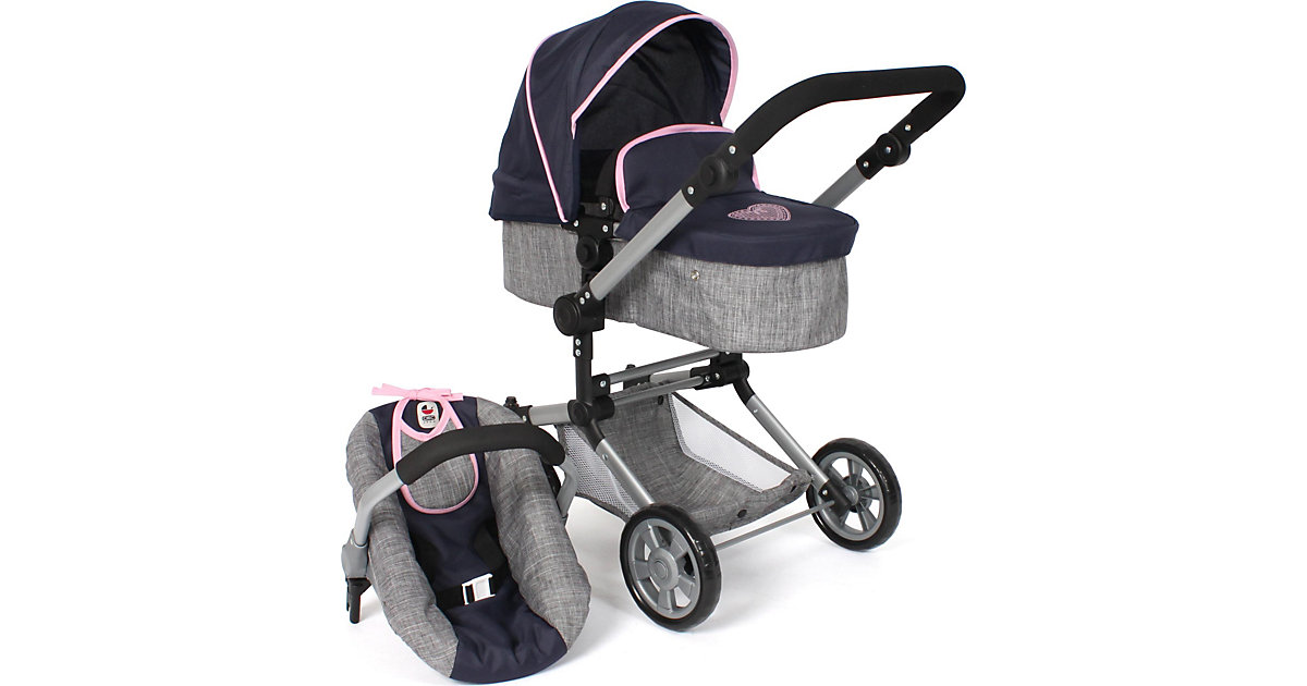 "Kombi-Puppenwagen ""LINUS"", Melange grau-navy" blau/grau "Kombi-Puppenwagen ""LINUS"", Melange grau-navy" blau/grau von CHIC 2000