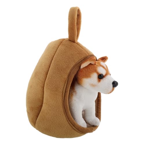 CHICAMPERA 1 Satz Hundehausspielzeug realistischer Tierplüsch Nettes Plüschspielzeug Plüsch Hundehütte realistischer Spielzeughund Japanisches Stofftier Plüschspielzeughund Light Brown von CHICAMPERA