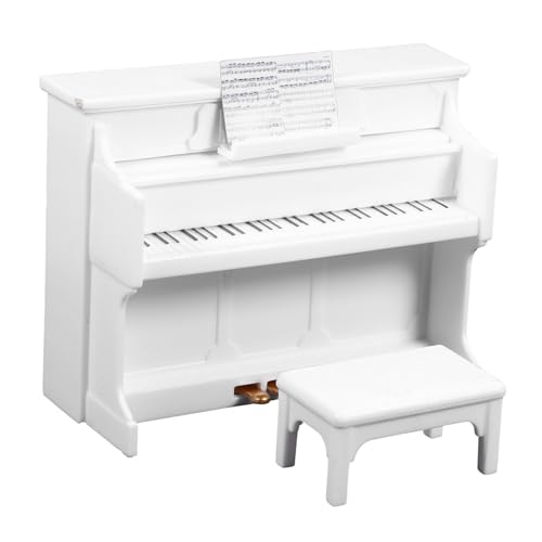 CHICAMPERA 1 Satz Klaviermodell Klavier für Puppenhaus Klavier für Minihaus Miniklavier für Puppe Puppenhaus Klavier und Hocker Miniatur-Puppenhausmöbel Mini-Piano-Modell Plastik Weiß CHICAMPERA 1 Satz Klaviermodell Klavier für Puppenhaus Klavier für Minihaus Miniklavier für Puppe Puppenhaus Klavier und Hocker Miniatur-Puppenhausmöbel Mini-Piano-Modell Plastik Weiß von CHICAMPERA