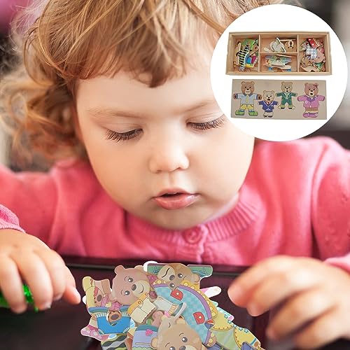 CHICAMPERA 1 Satz Kreatives Holzpuzzle für Lernspielzeug Bär mit Kleidung Interaktives Tierwechsel Puzzle Fördert Fantasie und Feinmotorik Pädagogisches für Mädchen und Jungen CHICAMPERA 1 Satz Kreatives Holzpuzzle für Lernspielzeug Bär mit Kleidung Interaktives Tierwechsel Puzzle Fördert Fantasie und Feinmotorik Pädagogisches für Mädchen und Jungen von CHICAMPERA