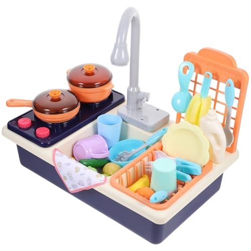 CHICAMPERA 1 Satz Küchenspielzeug Set für Elektrische Spülmaschine mit Wasserfunktion Generation Blau Batteriefrei Fördert Kreativität und Hausarbeitsspiel für Mädchen und Jungen von CHICAMPERA