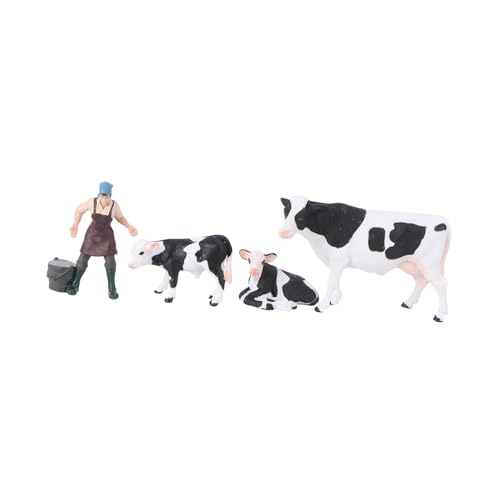 CHICAMPERA 1 Satz Kühe Tierfiguren Tiermodelle zur Heimdekoration Realistische Dekoration für Büro und Restaurants als Lernspielzeug und Schreibtischdeko von CHICAMPERA