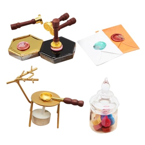 CHICAMPERA 1 Satz Mini -Siegelmodell winzig Puppenhaus Dekoration Miniaturhauszubehör Mini-Hausversorgung Miniatur -Szenenzubehör Miniaturmodell Miniatursachen Mini -Figur Legierung von CHICAMPERA
