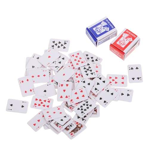 CHICAMPERA 1 Satz Mini-Spielkarten Miniatursachen Puppenhausverzierung Mini-Dinge Minature Dinge Minispielkarten Kleine Spielkarten Miniatur-Dinge Kleine Spiele Minikarten Karton von CHICAMPERA