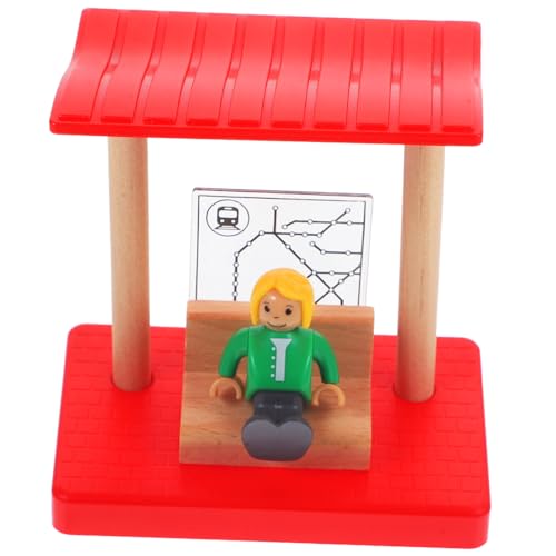 CHICAMPERA 1 Satz Mini Station Platform aus Holz für Eisenbahn Kreatives Motorischen Fähigkeiten von Kindern für DIY Mikro Landschaften und Sandtisch Szenen von CHICAMPERA