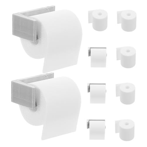 CHICAMPERA 1 Satz Miniatur Dollhouse Zubehör Teiliges Mini Toilettenpapier Rollpapier Modell mit Halterung für Puppenhaus Deko und Kreative Spielwelten von CHICAMPERA