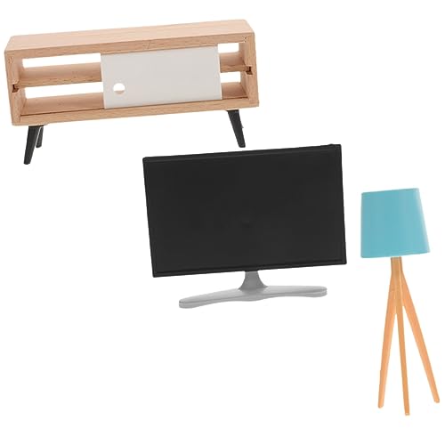 CHICAMPERA 1 Satz Miniatur Fernseher für Puppenhaus Teiliges Zubehör mit Tv Tv Schrank und Tischlampe Realistisches Design für Kreative Puppenhausgestaltungen und Sammler CHICAMPERA 1 Satz Miniatur Fernseher für Puppenhaus Teiliges Zubehör mit Tv Tv Schrank und Tischlampe Realistisches Design für Kreative Puppenhausgestaltungen und Sammler von CHICAMPERA