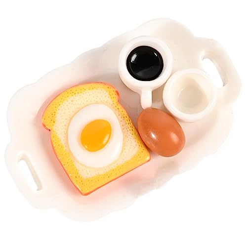 CHICAMPERA 1 Satz Miniatur-Food-Modell Mini -Ornamente Miniaturhauszubehör lebensechte Modelle für Frühstücksgerichte Puppenhaus-Miniatur-Essen Mini- -Dekore Miniatur-Ei-Modelle Harz von CHICAMPERA