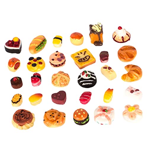 CHICAMPERA 1 Satz Miniatur Lebensmittel Set Teiliges Fake Food für Puppenhaus Realistische Kuchen Brot Sushi Desserts für Kreatives Spiel und Dekoration von CHICAMPERA