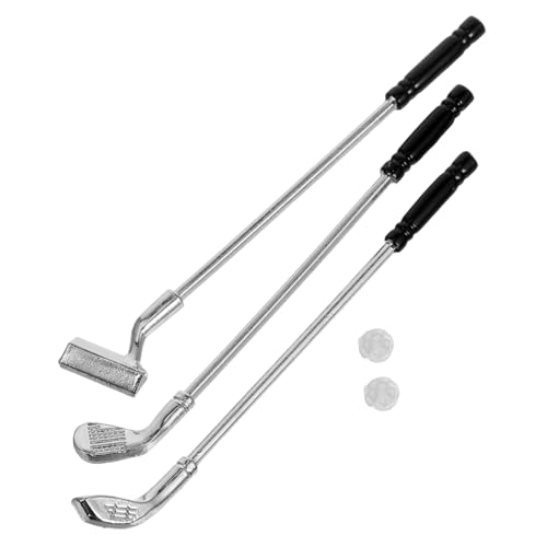 CHICAMPERA 1satz Mini Golf Set Für Puppenhaus Mini Schläger Bälle Dekorative Spielzeugzubehör Für Miniatur-szenen Hochwertige Miniatur Golf Dekorationen von CHICAMPERA