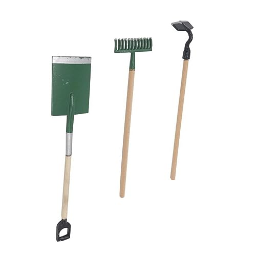 CHICAMPERA 1 Satz Puppenhaus-Gartenarbeit Gartengeräte Puppenhaus-Miniaturen Mini-Schaufel gartenwerkzeug hühner Miniatur-Outdoor-Tools kleines Hausgartengerät Holz Green von CHICAMPERA