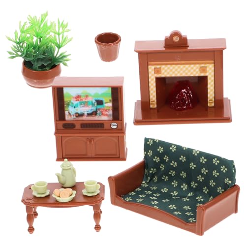 CHICAMPERA 1 Satz Puppenhaus Möbel für Wohnzimmer mit Sofa und Tv Zubehör Niedliches für Geburtstagsgeschenke und Festliche Anlässe CHICAMPERA 1 Satz Puppenhaus Möbel für Wohnzimmer mit Sofa und Tv Zubehör Niedliches für Geburtstagsgeschenke und Festliche Anlässe von CHICAMPERA