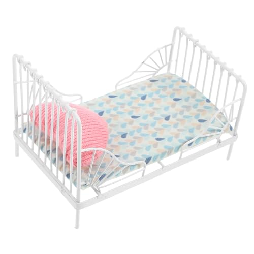CHICAMPERA 1 Satz Puppenhausbett Mini-Modell Mini-Möbelmodell Puppenbett Bettverzierung Mini-Hausbett Puppenhausmöbel Requisiten Miniaturbettmodell Puppenhaus Bett Eisen Weiß CHICAMPERA 1 Satz Puppenhausbett Mini-Modell Mini-Möbelmodell Puppenbett Bettverzierung Mini-Hausbett Puppenhausmöbel Requisiten Miniaturbettmodell Puppenhaus Bett Eisen Weiß von CHICAMPERA