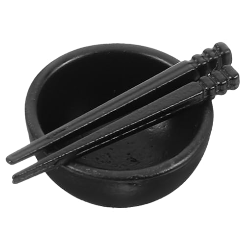 CHICAMPERA 1 Satz Puppenhausdekoration Mini klein Stellen Sie Sich vor, Sie Schüssel Schüsseln Metallgeschirr Küchenszene Requisite Dekoration der Küchenszene Black von CHICAMPERA
