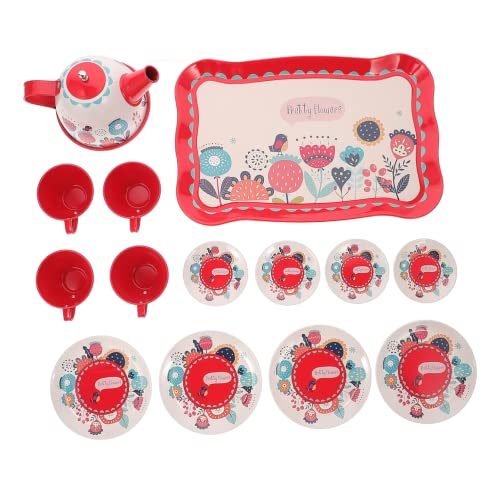 CHICAMPERA 1 Satz Satz Puppenhaus -Tee -Set Kinderspielzeug Nachmittagstee Spielset Weißblech Rot CHICAMPERA 1 Satz Satz Puppenhaus -Tee -Set Kinderspielzeug Nachmittagstee Spielset Weißblech Rot von CHICAMPERA