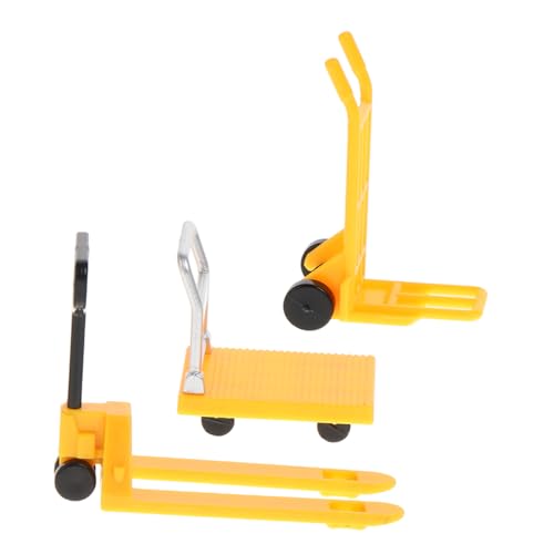CHICAMPERA 1 Satz Straßenverkehr Parkplatz Auto Technik Kleines Baufahrzeug BAU Gabelstapler Modell Mini Plattformwagen Kinderfahrzeug Spielzeugauto Modell Kunststoff Gelb von CHICAMPERA