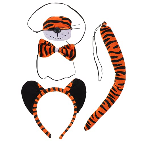 CHICAMPERA 1 Satz Tiger Kostüm Set für Teiliges Tiger Rollenspielset mit Ohren Nase und Fliege für Partys Karneval und Cosplay Hochwertige Tierische Kostümaccessoires CHICAMPERA 1 Satz Tiger Kostüm Set für Teiliges Tiger Rollenspielset mit Ohren Nase und Fliege für Partys Karneval und Cosplay Hochwertige Tierische Kostümaccessoires von CHICAMPERA
