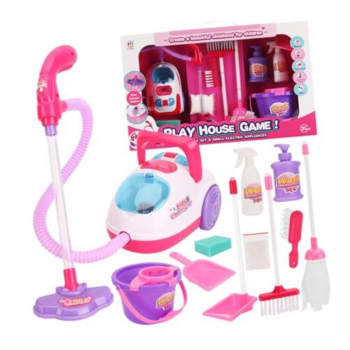 CHICAMPERA 1 Set 11 Teilig Simulationsstaubsauger Reinigungsset Reinigungsspielzeug Reinigungsspielzeug Reinigungsset Für Reinigungsset Kinderrolle Kinderspielzeug Kunststoff von CHICAMPERA