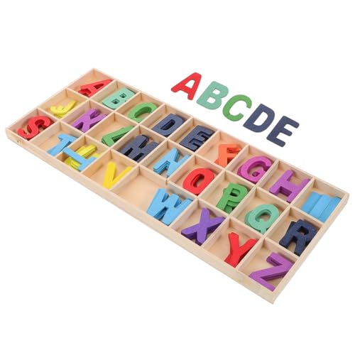 CHICAMPERA 1 Set Kids Holzbriefblöcke Mit Aufbewahrungsschalen Alphabet Lernspielzeug Für Frühe Bildung Interaktiver Bildungsspielzeug Vorschullernaktivitäten von CHICAMPERA