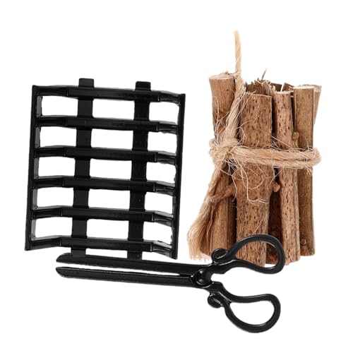 CHICAMPERA Miniatur-brennholzständer Metall- Und Holzhandwerk Ideal Für Puppenhausdekoration von CHICAMPERA