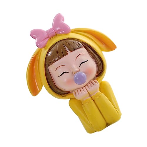 CHICAMPERA 1 Stück Cartoon Bubble Girl Figur Dekoration aus Harz Kawaii Kuchenornamente für Kindergeburtstage und Feiern Sichere und Kreative Tortendeko Vivid Sculpture für Kuchen von CHICAMPERA