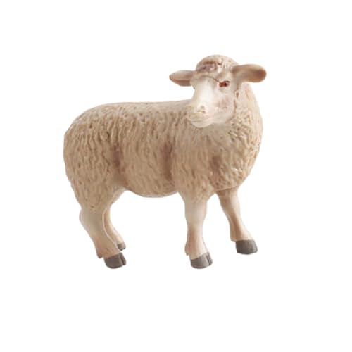 CHICAMPERA 1 Stück Realistic Sheep Model Simuliertes Schaf für Kunsthandwerk Beige für Tisch und Raumdekoration Lebensechte Tierfigur aus Sicherem Material von CHICAMPERA