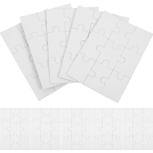 CHICAMPERA 10 Blatt Teiliges Blanko Puzzle Holz und Papier Stabile DIY zeichenpuzzle für Fördert Kreativität Hand Auge koordination zum Bemalen für Geburtstag und Freizeitspaß von CHICAMPERA