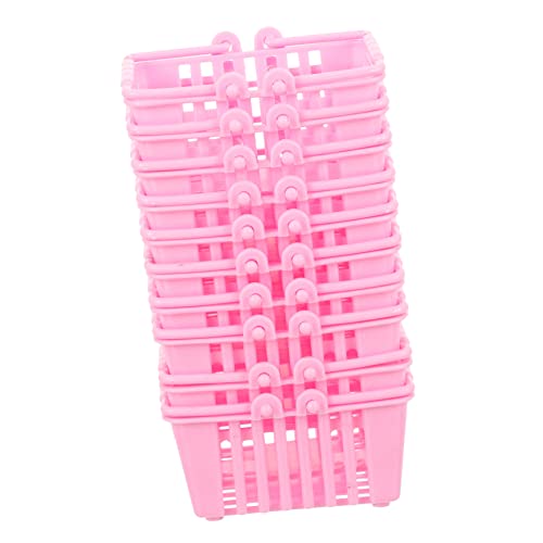 CHICAMPERA 10 STK. Zubehör für Puppenhäuser Mini -Korb Miniatur klein Mini Körbe Mini-Einkaufskorbspielzeug für Einkaufskorb für Mini -Hausmöbel Rollenspielkorb Plastik Rosa CHICAMPERA 10 STK. Zubehör für Puppenhäuser Mini -Korb Miniatur klein Mini Körbe Mini-Einkaufskorbspielzeug für Einkaufskorb für Mini -Hausmöbel Rollenspielkorb Plastik Rosa von CHICAMPERA