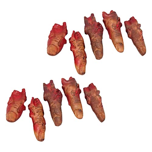 CHICAMPERA 10 Stück Abgetrennte Blutige Finger Requisiten für Gruselige Partys Hyper Realistisches Handwerk für Schaurige Dekorationen Dunkelrot CHICAMPERA 10 Stück Abgetrennte Blutige Finger Requisiten für Gruselige Partys Hyper Realistisches Handwerk für Schaurige Dekorationen Dunkelrot von CHICAMPERA