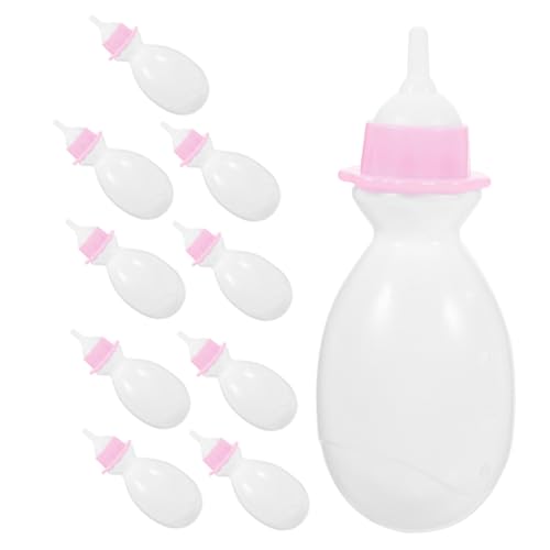 CHICAMPERA 10 Stück Babyflasche Kinderspielzeug Babypuppenflaschen für Mädchen Gefälligkeiten für die Babyparty Kindergeschenk Puppenzubehör Plastik Weiß von CHICAMPERA