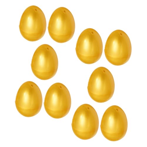CHICAMPERA 10 Stück Befüllbare Goldene Ostereier Plastikeier für Osterparty Überraschungs Eier für Vielseitig Einsetzbar für Spiel Dekoration und Bildung CHICAMPERA 10 Stück Befüllbare Goldene Ostereier Plastikeier für Osterparty Überraschungs Eier für Vielseitig Einsetzbar für Spiel Dekoration und Bildung von CHICAMPERA