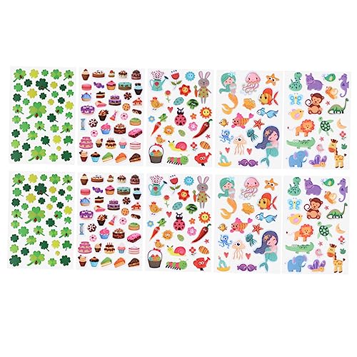 CHICAMPERA 10 Stück Blasenaufkleber Tieraufkleber Geschwollene 3D-Aufkleber CHICAMPERA 10 Stück Blasenaufkleber Tieraufkleber Geschwollene 3D-Aufkleber von CHICAMPERA