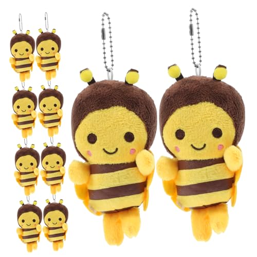CHICAMPERA 10 Stück Kawaii Bienen Schlüsselanhänger Teiliges Plüsch Biene Anhänger für Taschen und Rucksäcke Niedliche Stofftier Deko für und Raumgestaltung von CHICAMPERA