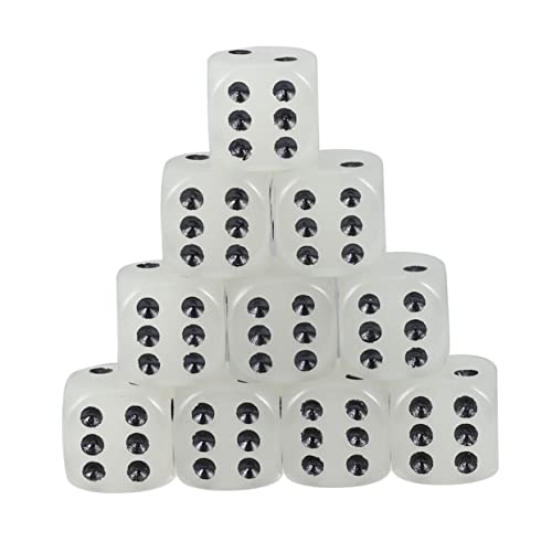 CHICAMPERA 10 Stück Leuchtende Würfel farbwürfel Colour Cube spielewürfel dice Set Rolling dice Bar beim Würfeln Spielwürfel Pub- durchscheinende Würfel Kneipenwürfel Acryl Black von CHICAMPERA