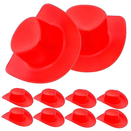 CHICAMPERA 10 Stück Mini Cowboy -Hutspielzeug Blau Party Miniatur-Puppenhüte Hut Kostüm Schwarz Miniatur-Cowboyhüte zum Basteln Mini-Cowgirl-Hut aus Kunststoff Cowboyhut Miniatur Plastik rot CHICAMPERA 10 Stück Mini Cowboy -Hutspielzeug Blau Party Miniatur-Puppenhüte Hut Kostüm Schwarz Miniatur-Cowboyhüte zum Basteln Mini-Cowgirl-Hut aus Kunststoff Cowboyhut Miniatur Plastik rot von CHICAMPERA
