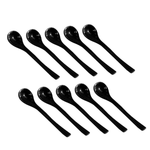 CHICAMPERA 10 Stück Mini-Eisportionierer Minis Puppe klein winzig Form deko Mini- -DIY-Accessoires Mini -Löffel Mini-Hausspielzeug für simuliertes Mini-Geschirr Harz Schwarz von CHICAMPERA