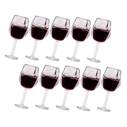 CHICAMPERA 10 Stück Mini Weinglas Mikro Puppenhausmöbel Mini -Weingläser Miniatur Weingläser klein Mini Weingläser Puppenhaus Puppenstubenwein Puppenbrille Puppenhaus-Miniaturzubehör Harz von CHICAMPERA