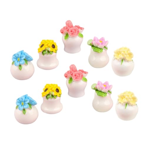 CHICAMPERA 10 Stück Miniatur Bonsai Teiliges Künstliche Pflanzen für Puppenhaus Deko Realistisches Mini Haus Ornament für DIY und Raumgestaltung für Feengärten und Fotodekoration von CHICAMPERA