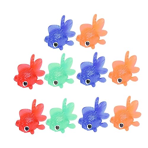 CHICAMPERA 10 Stück Realistische Goldfisch Modelle Schwimmende Aquarium Dekoration Sicheres für Farbige Simulation Fische für Kreativität und Freude von CHICAMPERA